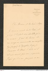 Nachlass Franz Steindachner, Brief von Alfred Grandidier an Franz Steindachner (01.09.1880), Inv.Nr. 175.01, Seite 1